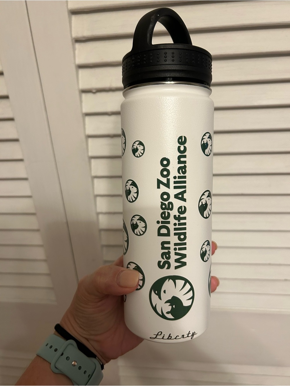NWOT San Diego Zoo Wildlife Alliance White Insulated Water Bottle - Liberty
